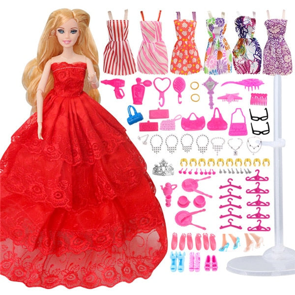 Doll With 83 Accessories DIY Dressup Toys For Girls Fashionista Ultimate Fashion Princess Dolls Set