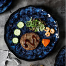 Platos y cuencos De cerámica para cena, platos azules, vajilla creativa japonesa Retro con horno cambiado, juego De vajilla, Platos De Cena