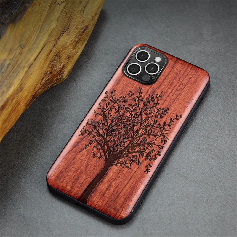 For iPhone 12 Pro Case Boogic Original Wood funda iPhone 12 mini wood Cover Phone Case For iPhone 12 Pro Max