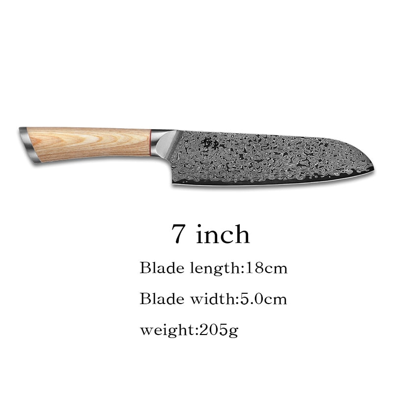 67-lagiger Stahl V Gold 10 Damaskus Küchenmesser Koch Gyuto Santoku Cleaver Schälsteak Slicing Utility Boning Lachs