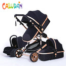 High Landscape Kinderwagen 3 in 1 mit Autositz Rosa Kinderwagen Luxus Reisekinderwagen Autositz und Kinderwagen Babytrage Kinderwagen