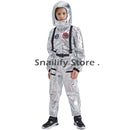 SNAILIFY Silber Spaceman Overall Jungen Astronaut Kostüm für Kinder Halloween Cosplay Kinder Pilot Karneval Party Kostüm