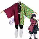 Disfraz de Anime Demon Slayer Cosplay Tanjirou Kamado Cosplay disfraz Kimetsu no Yaiba hombres Kimono disfraz de Halloween