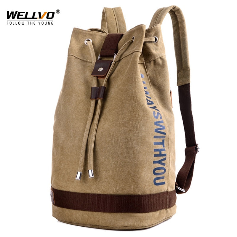 Canvas Rucksack Herren Großer Laptop Rucksack Herren Reisetaschen Bucket Rucksack Bookbag Sport Bagpack Big Packing Cubes X2141C