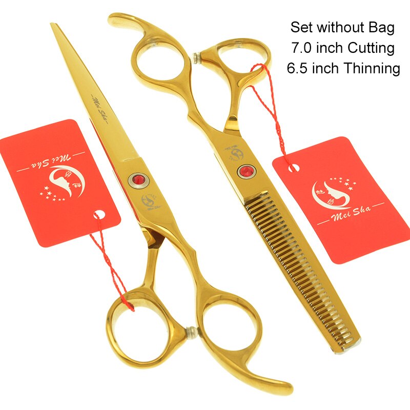 7.0 Inch Big Professional Hairdressing Cutting Scissors 6.5 Inch Thinning Shears Salon Barbers JP440C Blue Hair Tesouras A0132A