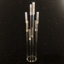 2er-Set Acryl-Kerzenständer, 8 Köpfe, alle durchsichtig, Kerzenhalter, Hochzeit, Kandelaber, Tischdekoration, Blumenständer, Kandelaber