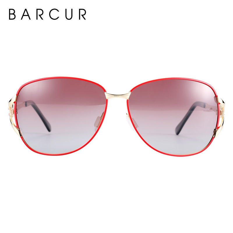 BARCUR, gafas de sol con degradado para mujer, gafas de sol polarizadas, gafas redondas de lujo, lunette de soleil homme