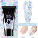 BORN PRETTY 30/20ml Glitter Acrylgel Fingerverlängerung Silber Rosa Verlängerungsgel Soak Off Nail Art Gel Lack