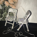 Bling Mini Chair Super süßer handgefertigter Strass Messenger Klappstuhl für persönliche Dekoration Schreibtischdekoration Wohnaccessoires