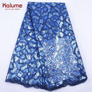 Kalume Weißer afrikanischer Tüll-Spitzenstoff Pailletten 5 Yards 2021 nigerianischer Mesh-Spitzenstoff Hohe Qualität zum Nähen von Hochzeitstüchern F1999