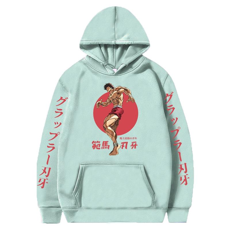 Anime Funny Baki Hanma Hoodie Sweatshirt Pullover Streetswear Long Sleeve Hoodie Unisex Clothes