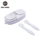 Let's Make 1Set Baby Feeding Anti-slip Pads Two-sided Suction Cup Children Silicone Baby Feeding Bowl Dish Mats Coaster for Kids