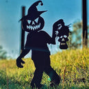 Zezzo® Halloween, süße Geister-Zombies-Metallkunst, stehende Silhouette für Garten, Hof, Haufen, Außenskulptur, kleiner Teufel, Heimdekoration