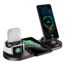 EXPUNKN Kabelloses Ladegerät 6 in 1 10 W Qi Fast Stand Carga Rapida Dock Station Carregador Sem Fio für Iphone Apple Watch Airpods