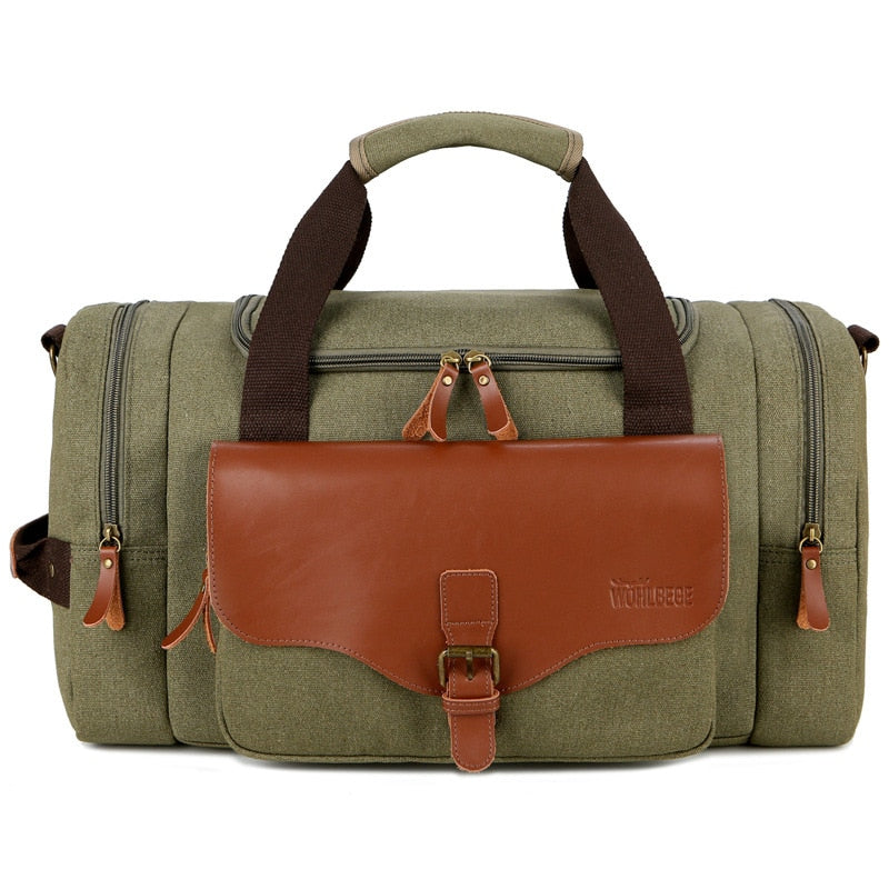 Herren Reisetasche Canvas PU-Leder Handtaschen für Geschäftsreisen Große Kapazität Umhängetaschen Männliche Duffle Bag Fitness Taschen XA72M