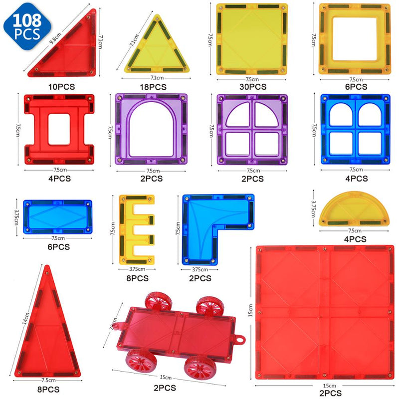 Romboss Big Size 3D Magnetic Tiles Building Blocks Magnet Constructor Brick Sets Lernspielzeug für Kinder Geschenke