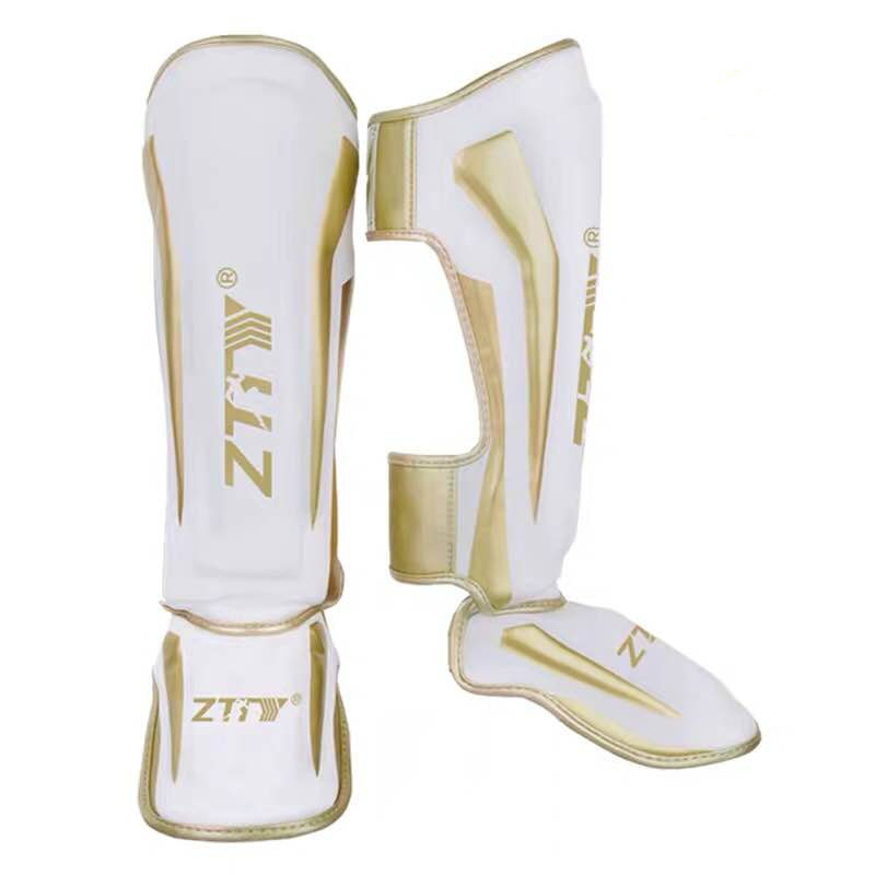 ZTTY Thicker Boxing Shin Guards PU Leather Protection Leggings Equipment Martial Arts Muay Thai Leg Taekwondo Ankle Protectors