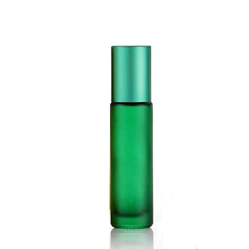 20 Stück 10 ml tragbare, mattierte, bunte, dicke Glasrolle, ätherisches Öl, Parfümfläschchen, Reise, nachfüllbare Rollerball-Flasche