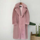 2022 New Women Winter Warm Faux Fur Coat Thick Women Long Coat Turn Down Collar Women Warm Coat Casaco Feminino