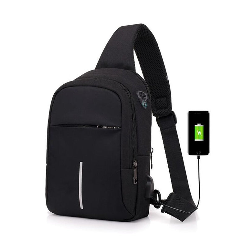 Fengdong kleine USB-Lade Umhängetasche Männer Messenger Bags männliche wasserdichte Schlinge Brusttasche Junge Reisetasche Männer Umhängetaschen