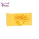 Nishine Weiches Stretch-Satin-Rosen-Blumen-Baby-Stirnband, Neugeborene, Knoten, breite Nylon-Kopftücher, Turban, Mädchen, Kopfbedeckung, Kinder-Foto-Requisiten