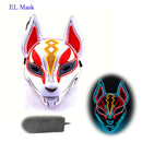 Anime Expro Decor Japanische Fuchsmaske Neon Led Licht Cosplay Maske Halloween Party Rave Led Maske Tanz DJ Zahltag Kostüm Requisiten