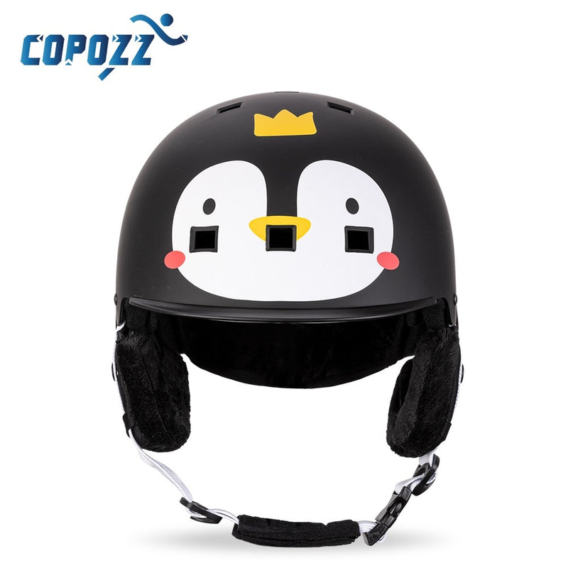 COPOZZ Cartoon Kinder Kinder Skihelm Integral geformter Outdoor-Sportschutz Snowboardhelm Damen Skiausrüstung