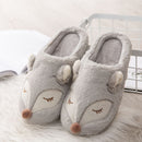 Indoor Home Floor Slippers Fox Women&#39;s Soft Shoes Warm Cute Animal Fox Winter Fur Home Slippers Women&#39;s Warm Cotton Slippers