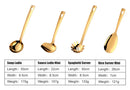 4/12pcs Stainless Steel Kitchen Utensils Gold Cooking Tool Long Serving Sets Scoop Spoon Fork Turner Ladle Cake Shovel