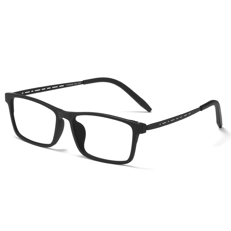 YIMARUILI ultraligero moda Flexible TR90 gafas cuadradas de titanio puro marco de anteojos recetados ópticos para hombres 8822T