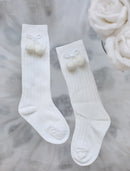 6 Farben.Unisex Kinder Cherry Hair Ball Kniestrümpfe.Baby Kleinkind In Tube Socken für Mädchen Boys.Kid Cherry Stricksocke 2-6Y