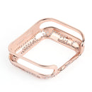 Armor Copper Schutzhülle für Apple Watch 7 Series 6 SE 5 4 3 Carved Diamond Cover Bumper für Iwatch 41mm 45mm 40mm 44mm 42mm