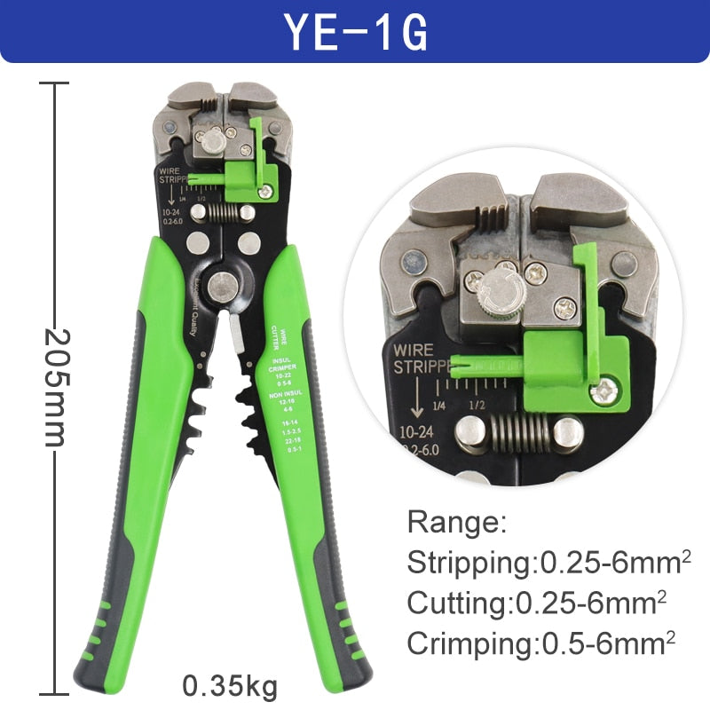 Wire stripper pliers 0.25-6mm²/10-24AWG YE-1 cable cutter practical electric automatic Multifunctional Repair crimping Tools