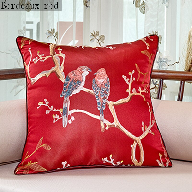 Chinese embroidered decorative cushions flower cushion cover sofa cover pillow