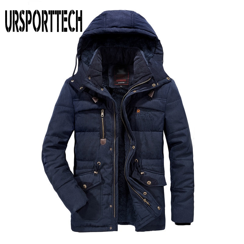 Neue Mode Herren Winterjacke Männer Dicke Lässige Outwear Jacken Herren Winddichte Parkas Plus Größe 6XL 7XL 8XL Samt Warmer Mantel