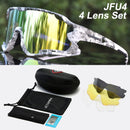 ACEXPNM Polarisierte Mountainbike Fahrradbrille Outdoor Sports Fahrradbrille UV400 4 Linsen Fahrradbrille Herren Damen Sonnenbrille