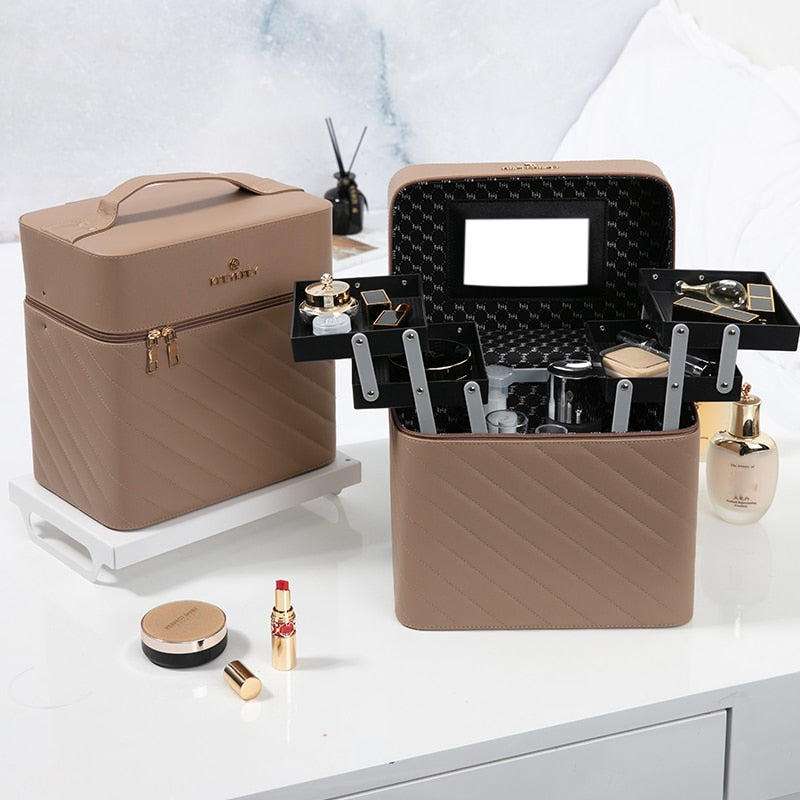 New Makeup Bag Fashion Toiletry Cosmetic  Storage Box Portable travel Make Up Suitcase