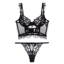 CINOON Französische Dessous Sexy Damen Unterwäsche Set Push Up Büstenhalter Spitze Transparent BH Panty Sets Hochzeit Weiße Dünne Unterwäsche