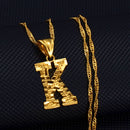 Anniyo AZ Kleinbuchstaben Halsketten Frauen/Mädchen Goldfarbe Anfangsanhänger Dünne Kette Englischer Buchstabe Schmuck Alphabet Geschenk