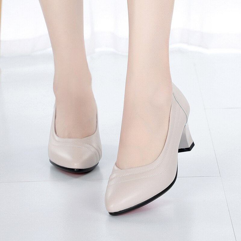 Summer Women Office Dress Heels Lady Kitten Nude Short 6cm Woman Heel Ladies Pumps Shoes Elegant Pump Black Beige Pointed Toe