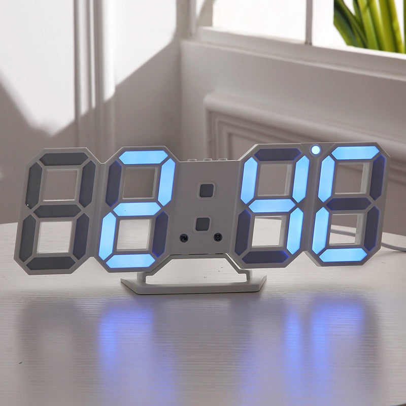 LED Digital Wall Clock Alarm Date Temperature Automatic Backlight Table Desktop Home Decoration Stand hang Clocks