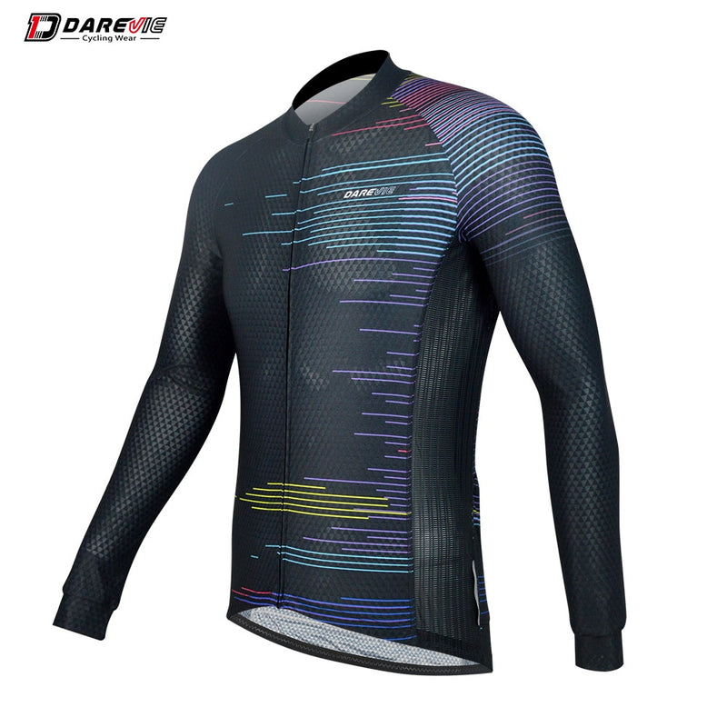 DAREVIE Cycling Jersey Summer Breathable Quick Dry Men Cycling Long Sleeve Jersey High Quality Non-Slip Pro Team Cycling Jersey