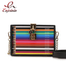 Color Pencil Box Style Geldbörsen und Handtaschen für Damen Party Clutch Bag Schulter Umhängetasche Designer Tasche Pu Damen 2021