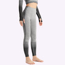 SHINBENE Stretchy Hohe Taille Nahtlose Athletische Sport-Workout-Strumpfhosen Damen Gestreifte Hüfte Verstärkende Lauf-Gym-Fitness-Leggings