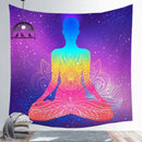 Estatua de Buda indio meditación 7 Chakra tapiz colgante de pared Mandala tapices tela de pared alfombra de Yoga psicodélica decoración Bohemia