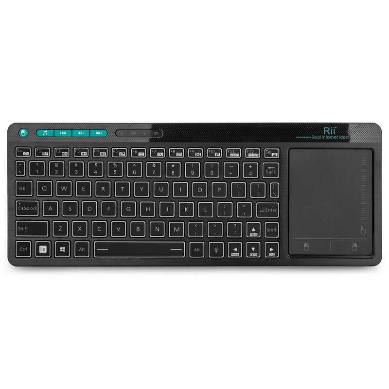 Rii K18 Plus Wireless Multimedia Englisch Russisch Französisch Hebräisch Tastatur 3-LED-Farbhintergrundbeleuchtung mit Multi-Touch für TV-Box, PC