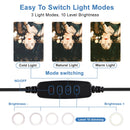 Yizhestudio Ringlampe mit Stativ Dimmbares Selfie-Ringlicht mit Stativ Farbringrohr-Fotobeleuchtung für Live-Studio