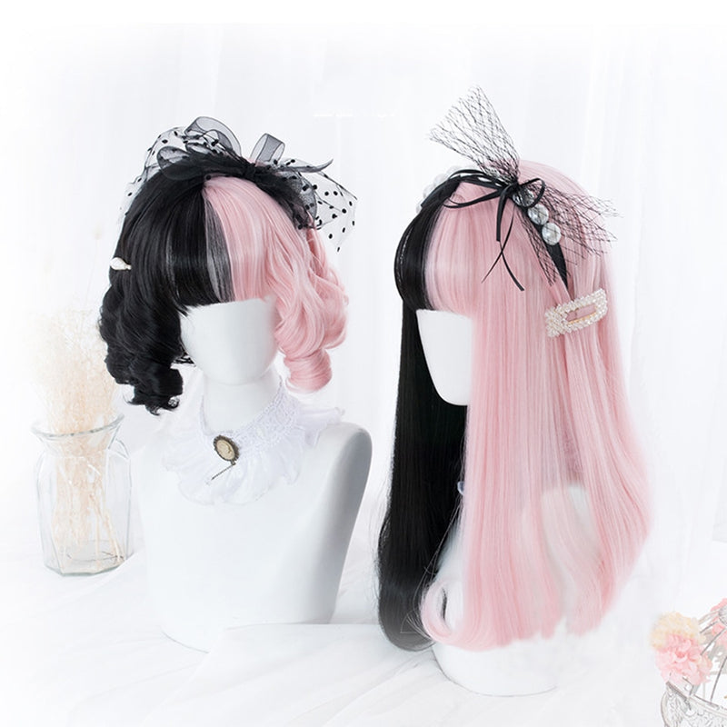 SHANGKE Synthetische Rot Schwarz Blond Weiß Lolita Perücken Für Frauen Lange Gerade Perücke Mit Pony Genshin Impact Cosplay Perücke