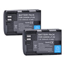 2X 2650mAh LP E6 LPE6 LP-E6 E6N Akku + LED Dual Ladegerät für Canon EOS 5DS R 5D Mark II 5D Mark III 6D 7D 70D 80D Kamera