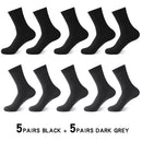 Hohe Qualität 10 Paar / Los Herren Bambusfaser Socken Lange Kompressionssocken Herren Schwarz Business Casual Männliche Socke Große Größe 38-45